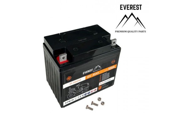 AGM akumuliatorius 12V 32Ah kairys + Everest