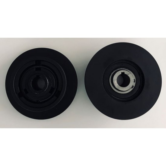 IŠCENTRINĖ SANKABA VIBROPLOKŠTEI, Ø148 MM, 25,4 MM VELENUI, 13 MM DIRŽUI