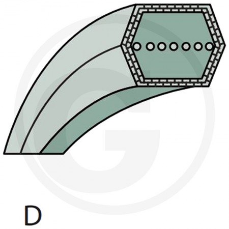 „Optibelt“ dvigubas V formos diržas, D tipas - 55170204 | Darbinis ilgis: 2644 mm | Plotis: 13 mm | Aukštis: 10 mm | Profilis: HAA / AA | Kodavimas: AA102 Matmenys: AA102, 13 x 2591 Li
