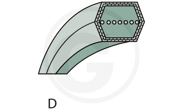 „Optibelt“ dvigubas V formos diržas, D tipas - 55170204 | Darbinis ilgis: 2644 mm | Plotis: 13 mm | Aukštis: 10 mm | Profilis: HAA / AA | Kodavimas: AA102 Matmenys: AA102, 13 x 2591 Li