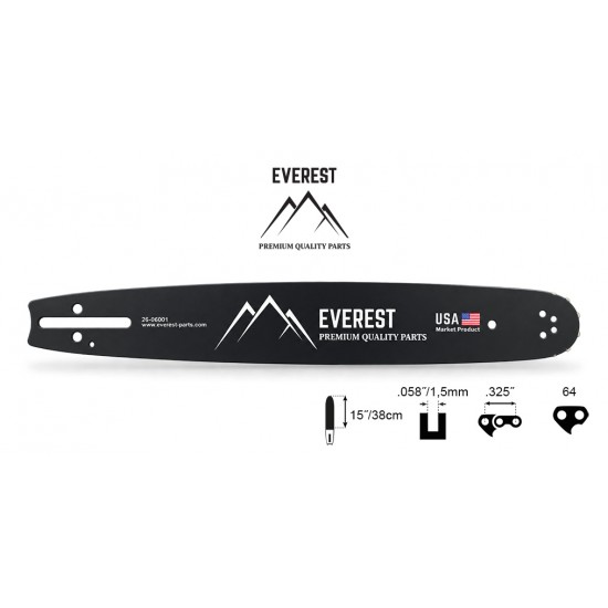 Pjovimo juosta EVEREST 380 mm (15″), .325″, 1,5 mm, 64 narelių, K095