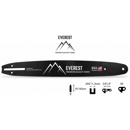 Pjovimo juosta EVEREST 400 mm (16″), 3/8″ LP, 1,3 mm, 56 narelių, A041
