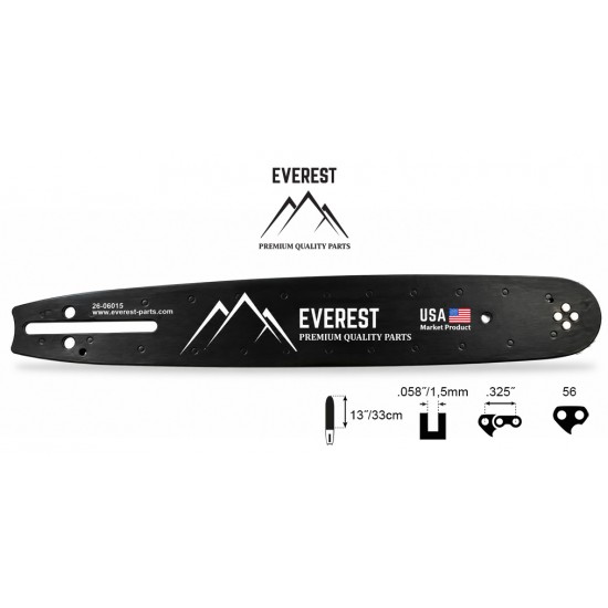 Pjovimo juosta EVEREST 330 mm (13″), .325″, 1,5 mm, 56 narelių, K095