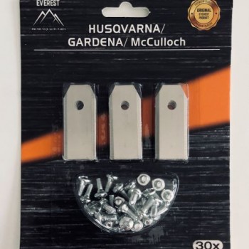 ROBOTO VEJAPJOVĖS PEILIUKAI, TINKANTYS HUSQVARNA IR GARDENA – 43 MM, 30 VNT.