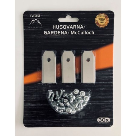 ROBOTO VEJAPJOVĖS PEILIUKAI, TINKANTYS HUSQVARNA IR GARDENA – 43 MM, 30 VNT.