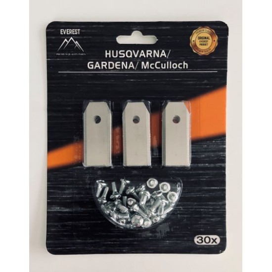 ROBOTO VEJAPJOVĖS PEILIUKAI, TINKANTYS HUSQVARNA IR GARDENA – 43 MM, 30 VNT.